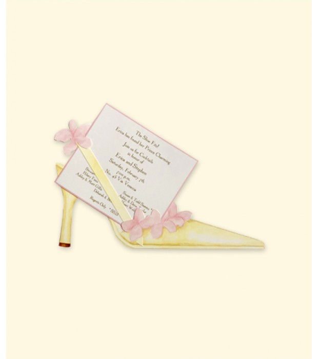 Pink Petal Shoe Place Card